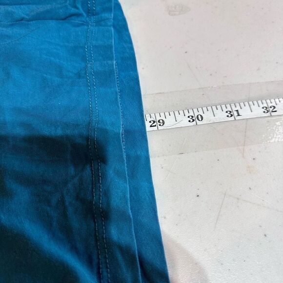 Nomadic Traders Pima Cotton Teal Ruched turtleneck Size XL Lightweight Active - Picture 7 of 8